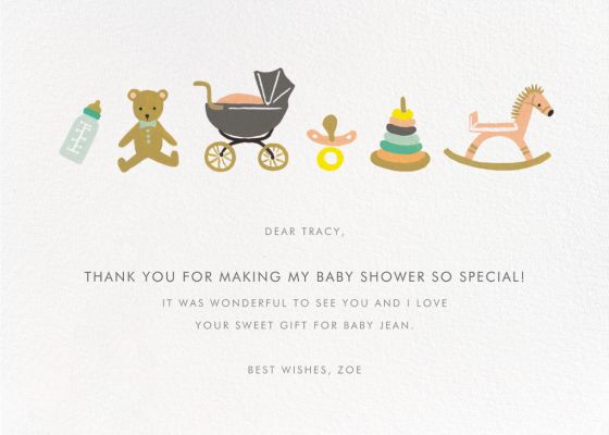 Baby shower thank you card best sale wording general