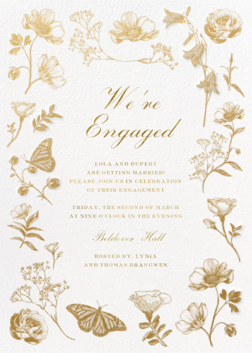 Flowers and Butterflies - Bridal Shower Invitation by Sketch Design Studio