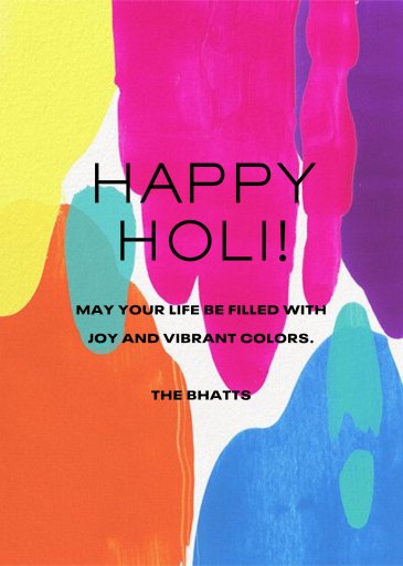 Joyful Colors - Holi Card by Paperless Post
