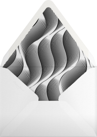 Sobre para invitación con diseño de líneas onduladas en color verde azulado