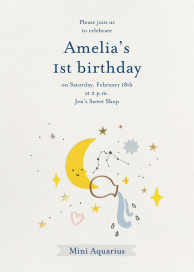 Baby Blue & Yellow Moon & Stars Invitation