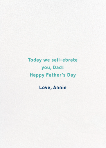 Sunset Sail (Lonely Palm Ranch) - Father's Day Card by Red Cap Cards - Back