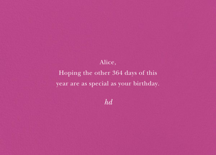 Happy Birthday - Birthday Card by Bernard Maisner - Back