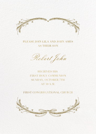 Loire Tall - First Communion Invitation by Paperless Post