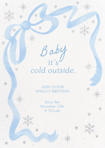 Snowflake Ribbon - Birthday Invitation by Paperless Post