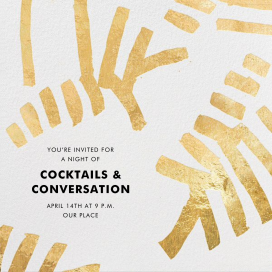 Metallic Brush Stroke Pattern Invitation