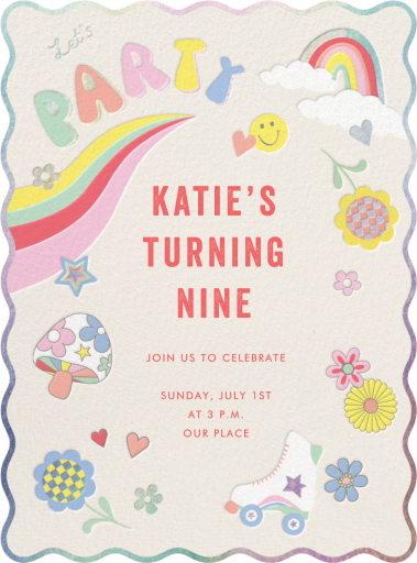 Groovy Finds - Invitación de cumpleaños de Meri Meri