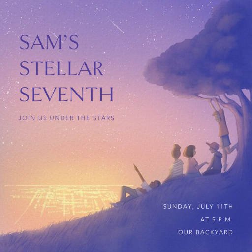 Glowing Sky - Birthday Invitation by Vashti Harrison