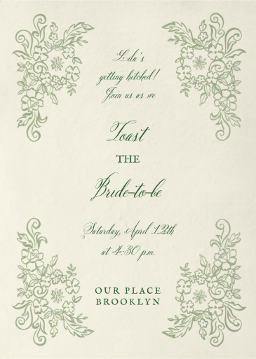 Swirls and Flowers - Bridal Shower Invitation by Emilia Wickstead
