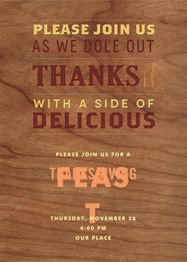 A Side of Delicious - Thanksgiving Invitation by Crate & Barrel