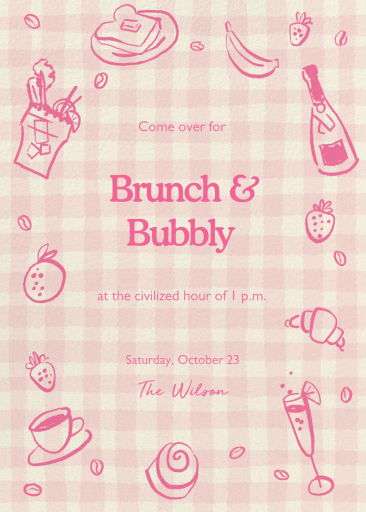 Rosy Gingham - Breakfast Invitation by Paperless Post
