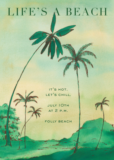 Watercolor Palm Beach Invitation