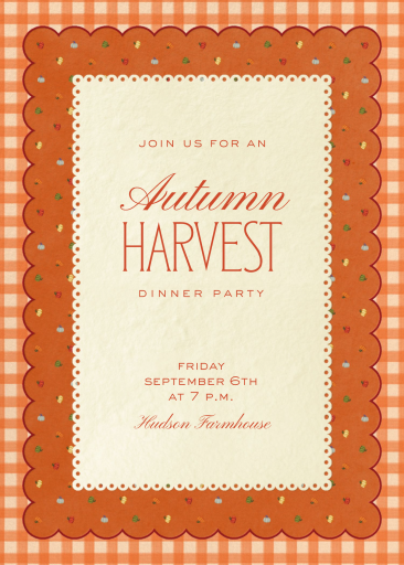 Gingham Floral Baby Shower Invitation
