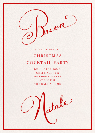 Red Letter Script - Holiday Party Invitation by Stephanie Fishwick