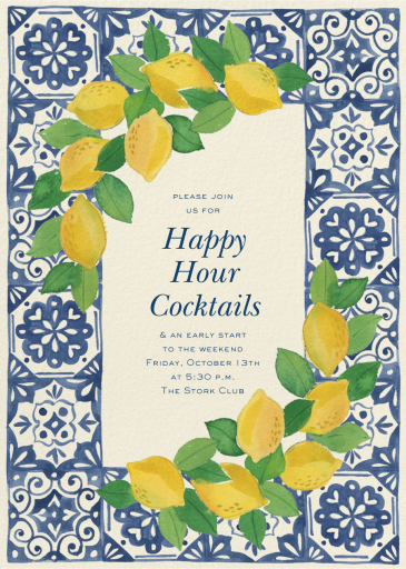 Amalfi Lemons Blue Tile - Business Event Invitation by Paperless Post