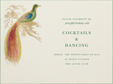 Hand Painted Bird of Paradise - Spring Party Invitation by Bernard Maisner