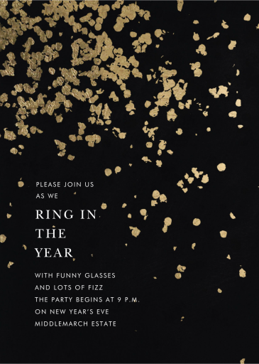 Gold Foil Confetti - New Year's Eve Invitation by Kelly Wearstler
