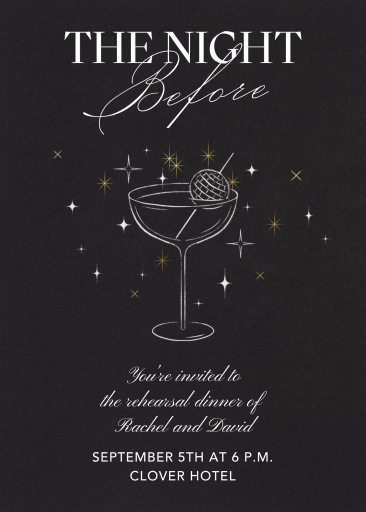 Evening Toast - Rehearsal Dinner Invitation by Paperless Post