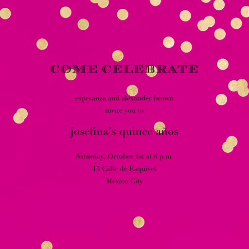 KS Come Celebrate - Quinceañera Invitation by kate spade new york