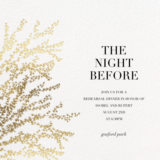 Forsythia Branch - Rehearsal Dinner Invitation by Paperless Post