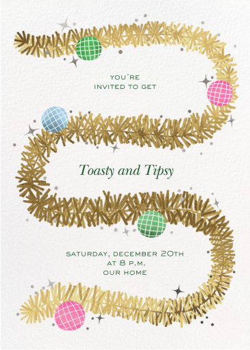 Gold Garland - Holiday Cocktail Party Invitation by paperless_post