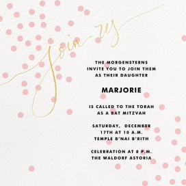 Join Us (Dots) - Bar & Bat Mitzvah Invitation by Linda and Harriett