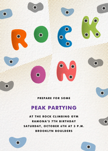 Rock Gym - Invitación de cumpleaños de Paperless Post