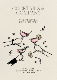 Einladungskarte mit Cocktail-Motiv und „Prost“-Aufdruck