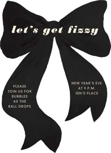 Painted Bow Cutout - New Year's Eve Invitation by Paperless Post