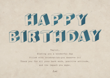 Fresh Perspective - Happy Birthday - Business Greeting Card by John Derian