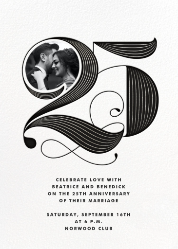 Pinstripe Numerals - Party Invitation by Paperless Post