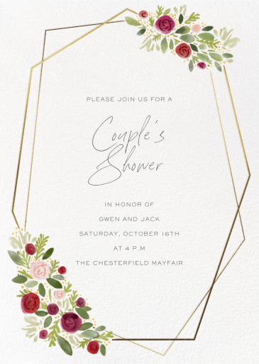 Floral Heptagon Border - Invitation by Paperless Post