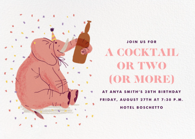 Pink Elephant Walk - Birthday Invitation by Paperless Post