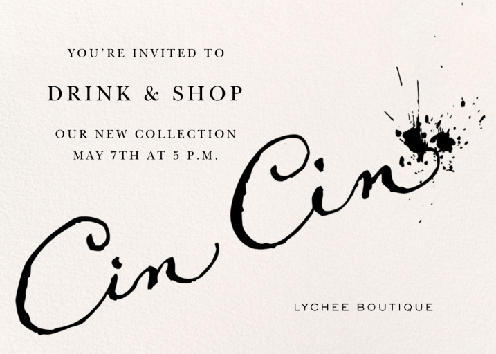 Ink Splatter - Cocktail Party Invitation by Stephanie Fishwick