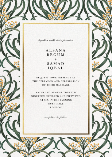 Flowering Mimosa - Wedding Invitation by Oscar de la Renta