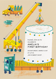 Under Construction - First Birthday Invitation by Paperless Post