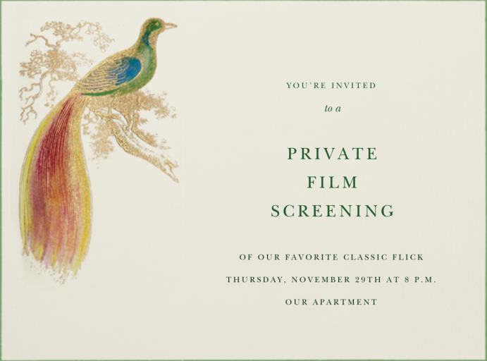 Hand Painted Bird of Paradise - Invitation by Bernard Maisner