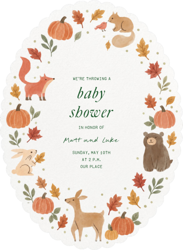 Fall Woodland Animal Invitation