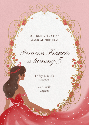 Princess & Roses Frame Invitation
