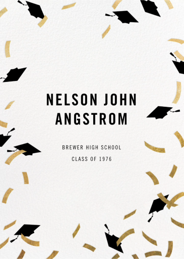 Graduation Caps and Confetti - Announcement by Paperless Post