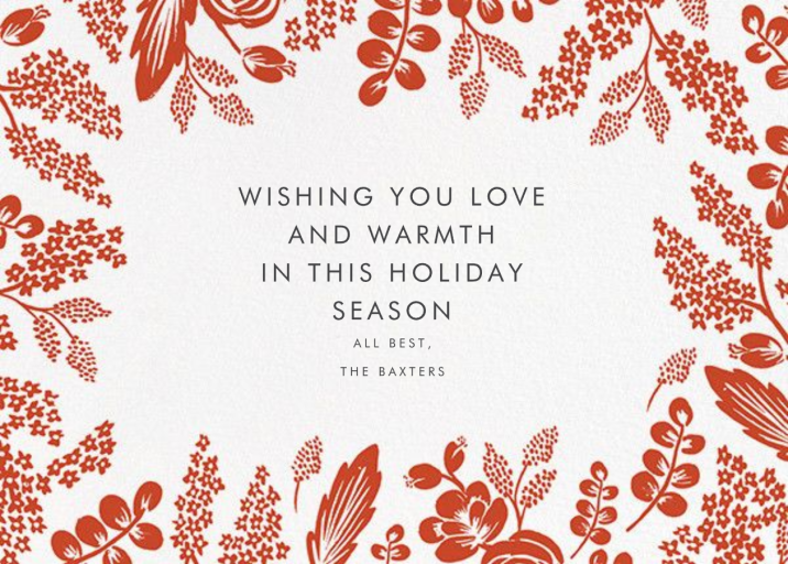 Heather and Lace (Photo) - Holiday Card by Rifle Paper Co. - Back