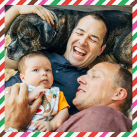 Fido's Knotted Stocking - Holiday Card by Mr. Boddington's Studio