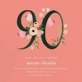 Botanic Numerals - 90th Birthday Invitation by Rifle Paper Co.