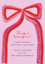 Spotted Bow - Birthday Invitation by Mr. Boddington's Studio
