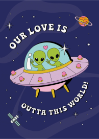 Outta This World - Valentine's Day Card by Party Mountain