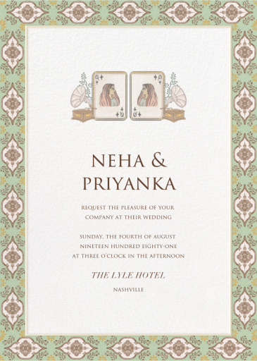 Couple Tile Border - Wedding Invitation by Sketch Design Studio