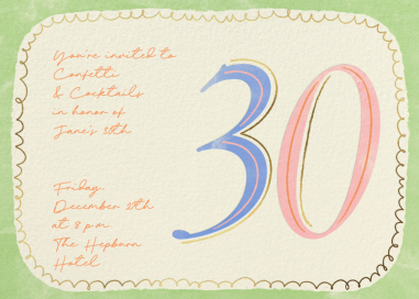 Loopy - 30th Birthday Invitation by Paperless Post