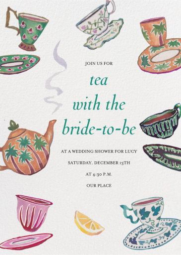 Piping Hot Tea - Bridal Shower Invitation by Happy Menocal
