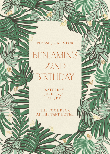 Jungle Canopy - Birthday Invitation by Jungalow