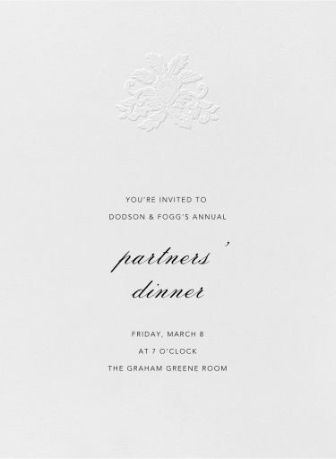 Leaf Lace II - Corporate Reception Invitation by Oscar de la Renta